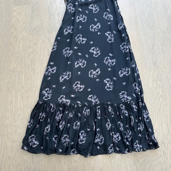 LoveShackFancy Kover Navy Midnight Blue Bow Print Dress - Size 8 - EUC - Picture 5 of 12
